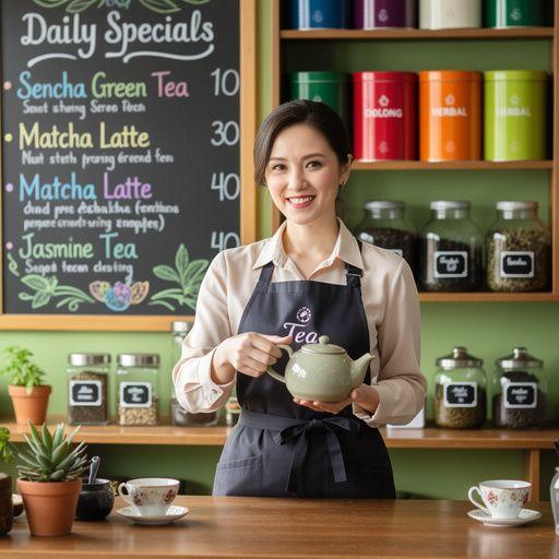 Dessert traditionnel japonais accompagnГ© d'une tasse de Sencha.
